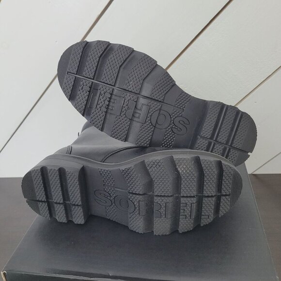 NWT Sorel Womens Lennox Lace Combat Boots Black Size 6 Waterproof Leather - Picture 11 of 12